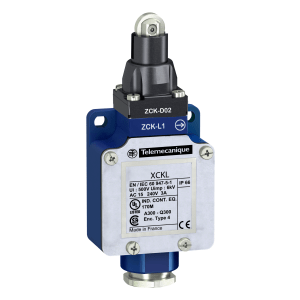 XCKL102 - Limit switch, Limit switches XC Standard, XCKL, steel roller plunger, 1NC+1 NO, snap action, Cable gland Telemecanique Sensors
