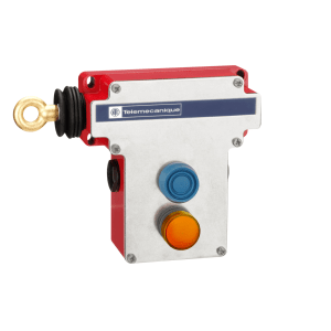 XY2CE2A296 - Latching emergency stop rope pull switch, Telemecanique Emergency stop rope pull switches XY2C, LH side, 2NC+2NO, pilot light 130 V Telemecanique Sensors