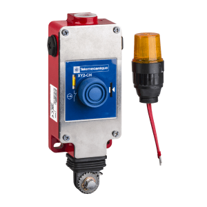 XY2CH13253 - Latching emergency stop rope pull switch, Telemecanique Emergency stop rope pull switches XY2C, e XY2CH, 1NC+1 NO, pilot light 24 V, booted pushbutton Telemecanique Sensors