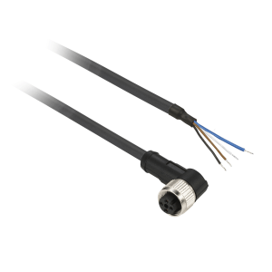XZCP1041L2 - Pre wired connectors XZ, elbowed female, M8, 4 pins, cable PUR 2 m Telemecanique Sensors