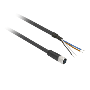 XZCPV1141L2 - Pre wired connectors XZ, straight female, M12, 4 pins, cable PVC 2 m Telemecanique Sensors