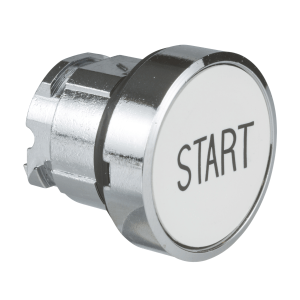 ZB4BA133 - Head for non illuminated push button, Harmony XB4, white flush pushbutton Ø22 mm spring return "START" Schneider Electric