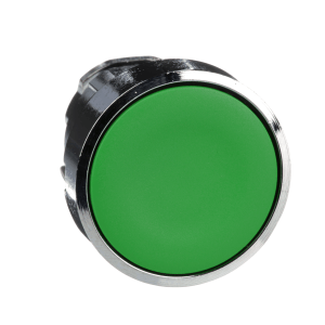 ZB4BA3 - ZB4BA3 - Push button head, metal, flush, green, ÃƒËœ22, spring return, unmarked Schneider Electric