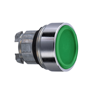 ZB4BA34 - Head for non illuminated push button, Harmony XB4, green flush pushbutton Ø22 mm spring return unmarked Schneider Electric
