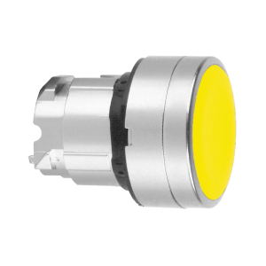 ZB4BA54 - Head for non illuminated push button, Harmony XB4, yellow flush pushbutton Ø22 mm spring return unmarked Schneider Electric