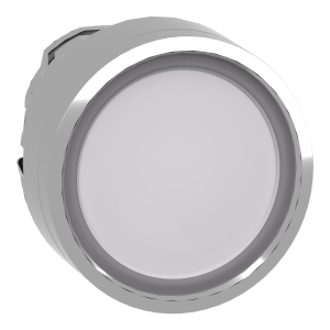 ZB4BH013 - Harmony XB4, Illuminated push button head, metal, flush, white, Ø22, push-push, integral LED, Schneider Electric