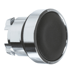ZB4BH02 - Harmony XB4, Push button head, metal, black, flush, Ø22, push-push, unmarked Schneider Electric