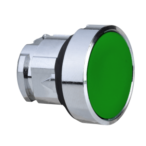 ZB4BH03 - Harmony XB4, Push button head, metal, green, flush, Ø22, push-push, unmarked Schneider Electric