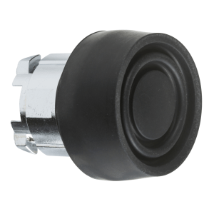ZB4BP2S - Harmony XB4, Push button head, metal, flush, black, Ø22, spring return, coloured boot, unmarked Schneider Electric