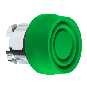ZB4BP3S - Harmony XB4, Push button head, metal, flush, green, Ø22, spring return, coloured boot, unmarked Schneider Electric