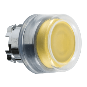ZB4BP5 - Harmony XB4, Push button head, metal, projecting, yellow, Ø22, spring return, booted, unmarked Schneider Electric