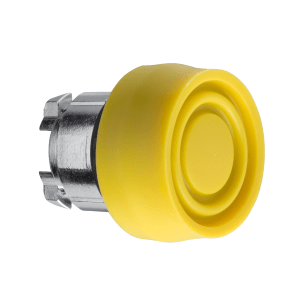 ZB4BP5S - Head for non illuminated push button, Harmony XB4, yellow flush pushbutton Ø22 mm spring return unmarked Schneider Electric