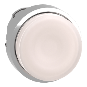 ZB4BW113 - Harmony XB4, Illuminated push button head, metal, projecting, white, Ø22, spring return, plain lens integral LED Schneider Electric