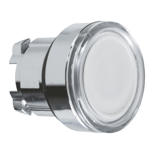 ZB4BW31 - Harmony XB4, Illuminated push button head, metal, flush, white, Ø22, spring return, plain lens for BA9s bulb Schneider Electric