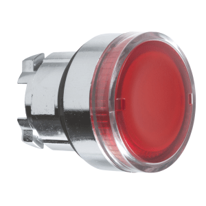 ZB4BW34 - Harmony XB4, Illuminated push button head, metal, flush, red, Ø22, spring return, plain lens for BA9s bulb Schneider Electric