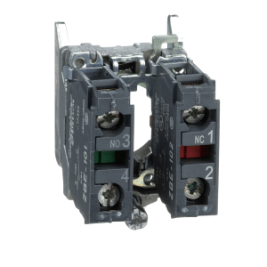 ZB4BZ105 - Harmony XB4, Single contact block with body/fixing collar, metal, screw clamp terminal, 1 NO + 1 NC Schneider Electric