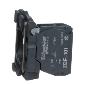ZB5AZ101 - Harmony XB5, Single contact block with body/fixing collar, plastic, screw clamp terminal,1 NO Schneider Electric