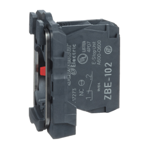 ZB5AZ102 - Harmony XB5, Single contact block with body/fixing collar, plastic, screw clamp terminal, 1 NC Schneider Electric