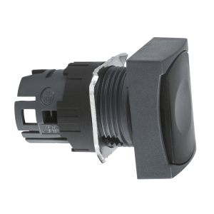 ZB6DA2 - Head for non illuminated push button, Harmony XB6, black rectang flush pushbutton Ø 16 spring return unmarked Schneider Electric