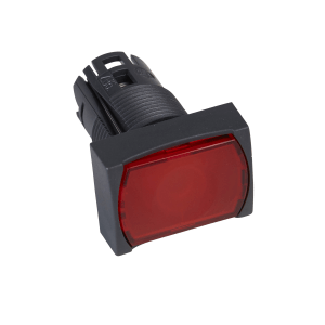 ZB6DF4 - Head for illuminated push button, Harmony XB6, red rectang flush pushbutton Ø 16 latching integral LED Schneider Electric
