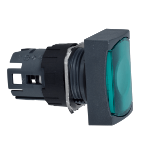 ZB6DW3 - Head for illuminated push button, Harmony XB6, green rectang flush pushbutton Ø 16 spring return 12...24 V Schneider Electric