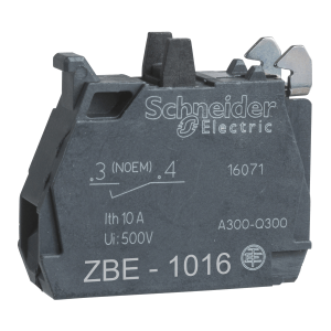 ZBE1016 - Harmony XB4, Single contact block, silver alloy, gold flashed, screw clamp terminal, 1 NO Schneider Electric