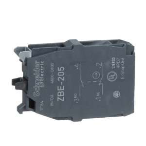ZBE205 - Harmony XB4, Double contact block, silver alloy, screw clamp terminal, 1 NO + 1 NC Schneider Electric