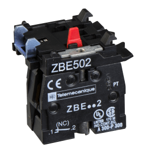 ZBE502 - Harmony XB4, High power switching contacts block, silver alloy, screw clamp terminal, 1 NC Schneider Electric