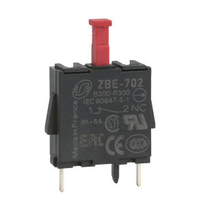 ZBE702 - Harmony XB4, Single contact block, silver alloy, pins for printed circuit board, 1 NC Schneider Electric