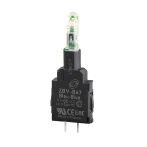 ZBVB17 - Light block, Harmony XB4, Harmony XB5, white for head Ø22 mm integral LED 24 V pins Schneider Electric