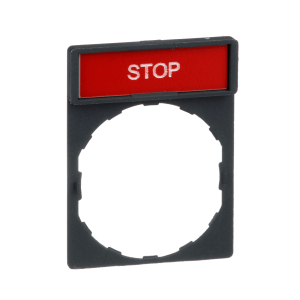 ZBY2304 - Harmony XB4, Legend holder 30 x 40 mm, plastic, with legend 8 x 27 mm, marked STOP Schneider Electric