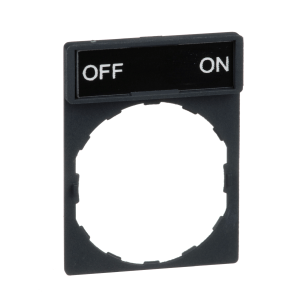 ZBY2367 - Harmony XB4, Legend holder 30 x 40 mm, plastic, with legend 8 x 27 mm, marked OFF - ON Schneider Electric