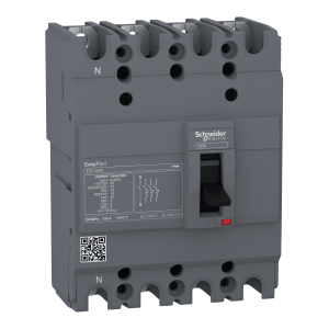EZC100N4020 - circuit breaker Easypact EZC100N - TMD - 20 A - 4 poles 3d Schneider Electric