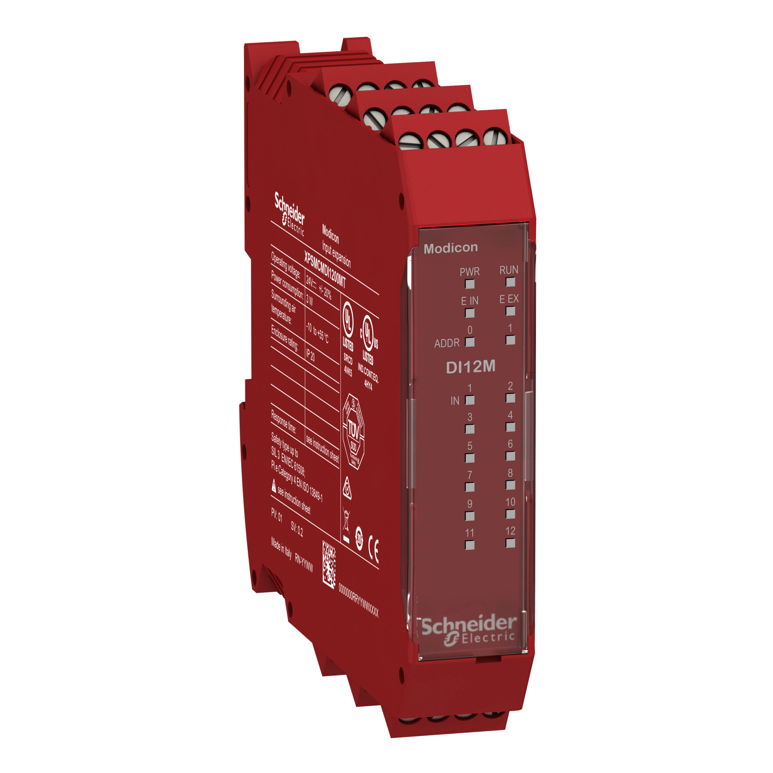 Safety Expander Module XPSMCMDI1200MT - 12 inputs expansion module for safety mats with screw ...