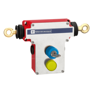 XY2CEDA596 - Dual emergency stop rope pull switch, Telemecanique rope pull switches XY2C, e 2x(1NC+1NO), Pg13.5, key release pb pilot light Telemecanique Sensors