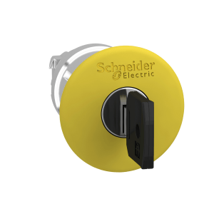 ZB4BS15 - Head for emergency switching off push button, Harmony XB4, yellow mushroom Ø 40 mm stop Ø22 mm key release 455E Schneider Electric