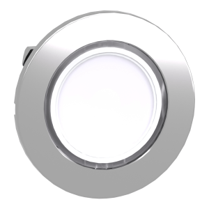 ZB4FW313 - Head for illuminated push button, Harmony XB4, flush mounted white flush caps pushbutton integral LED Schneider Electric