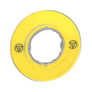 ZBY9121 - Harmony XB4, Legend holder Ø60 for emergency stop switching off push button, plastic, yellow, unmarked Schneider Electric